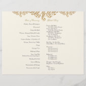 Programme de mariage officiel des ornements d'impr (Dos)