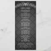 Programme de mariage Oiseaux Monogramme Noir (Dos)