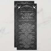 Programme de mariage Oiseaux Monogramme Noir (Devant / Derrière)