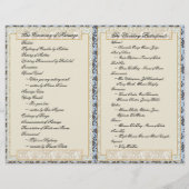 Programme de mariage Old Lace Delft (Dos)