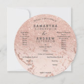 Programme de mariage ombré en marbre doré rose pai (Devant)