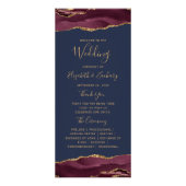 Programme de mariage or agate bordeaux marine pas  (Devant)