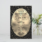 Programme de mariage | Or et noir (Debout devant)