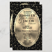 Programme de mariage | Or et noir (Devant / Derrière)