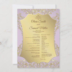 Programme De Mariage Or Et Rose