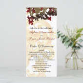 programme de mariage or et rouge (Debout devant)