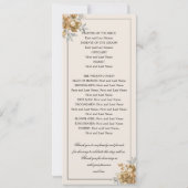 Programme de mariage or floral rustique naturel (Dos)