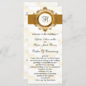 programme de mariage or monogramme (Devant / Derrière)