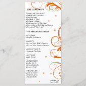 Programme de mariage Orange Blanc Floral Élégant S (Dos)