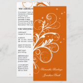 Programme de mariage Orange Blanc Floral Élégant S (Devant / Derrière)
