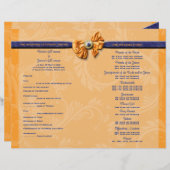 Programme de mariage orange bleu PERSONNALISER (Devant / Derrière)
