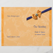Programme de mariage orange bleu PERSONNALISER (Dos)