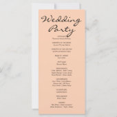 Programme de mariage orange et blanc Citrouille Or (Dos)