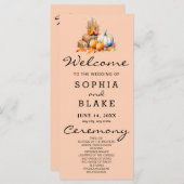 Programme de mariage orange et blanc Citrouille Or (Devant / Derrière)