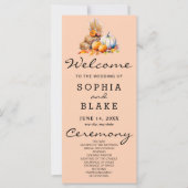 Programme de mariage orange et blanc Citrouille Or (Devant)