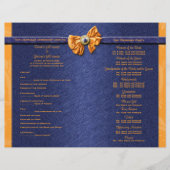 Programme de mariage orange et bleu (Devant)