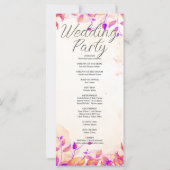 Programme de mariage orange et violet Feuille Oran (Dos)