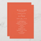 Programme de mariage orange simple (Devant / Derrière)