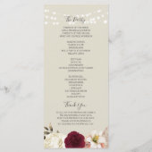 Programme de mariage orange terracotta (Dos)