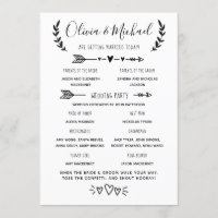 Programme de mariage Ordre des événements