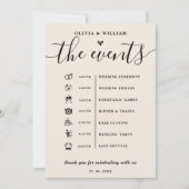 Programme de Mariage : Ordre des Événements en Ver (Devant)