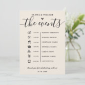 Programme de Mariage : Ordre des Événements en Ver (Debout devant)