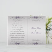 Programme de mariage Ornate Purple Argent Floral F (Debout devant)