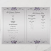 Programme de mariage Ornate Purple Argent Floral F (Dos)
