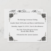 Programme de mariage, page 1 de 2. (Devant / Derrière)