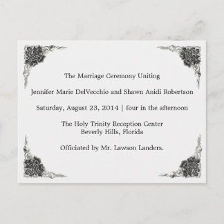 Programme de mariage, page 1 de 2.