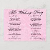 Programme de mariage, page 1 de 2. (Dos)