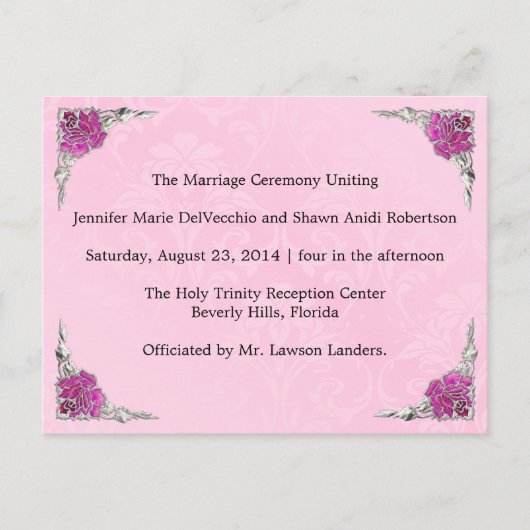 Programme de mariage, page 1 de 2. (Devant)