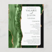 Programme de mariage pailleté émeraude de budget (Devant)