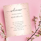 Programme de mariage pailleté rose gold budget