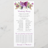 Programme de mariage paillettes or et améthyste po (Dos)