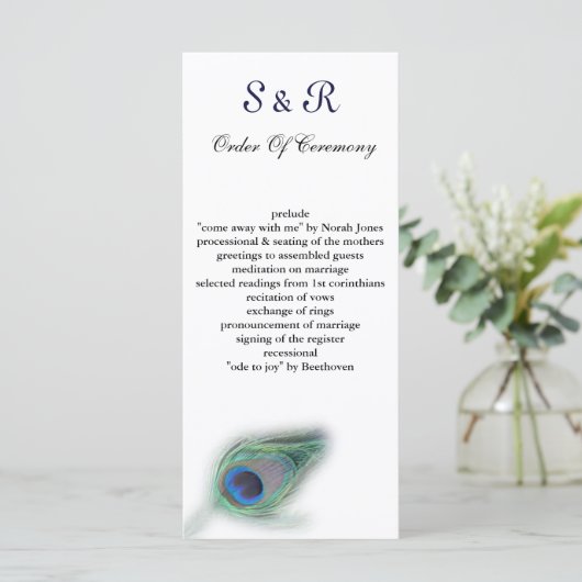 programme de mariage paon (Debout devant)