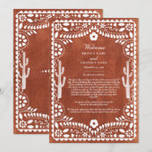 Programme de Mariage Papel Picado Boda Mexicain (Devant / Derrière)