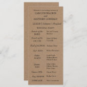 Programme de mariage | Papier Kraft rustique (Devant / Derrière)