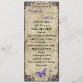 Programme de mariage papillon violet double face (Devant)