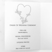 Programme de mariage Papillons cardiaques argentés (Intérieur en premier)