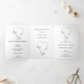 Programme de mariage Papillons cardiaques argentés (Intérieur)