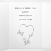 Programme de mariage Papillons cardiaques argentés (Intérieur au milieu)