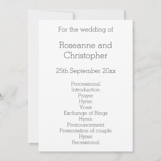 Programme de mariage Papillons cardiaques argentés (Dos)