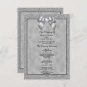 Programme de mariage Parties scintillant argent et (Devant / Derrière)