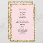 Programme de mariage Parties scintillant rose et o (Devant / Derrière)
