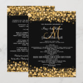 Programme de mariage Party Sparkles Or (Devant / Derrière)