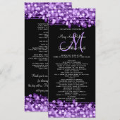 Programme de mariage Party Sparkles Violet (Devant / Derrière)