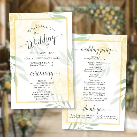 Programme de mariage pas cher Butter Yellow & Sage