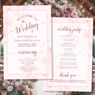 Programme de mariage pas cher Pink Boho Chic Pivoi