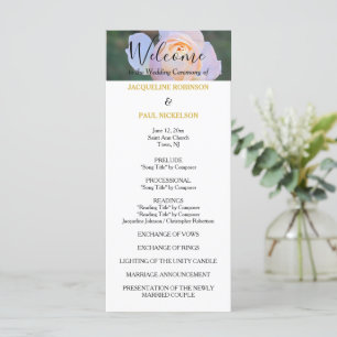 Programme de mariage Pastel Rose Roses Gold NOMS